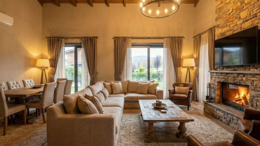 Living room image of the Hill House villa
